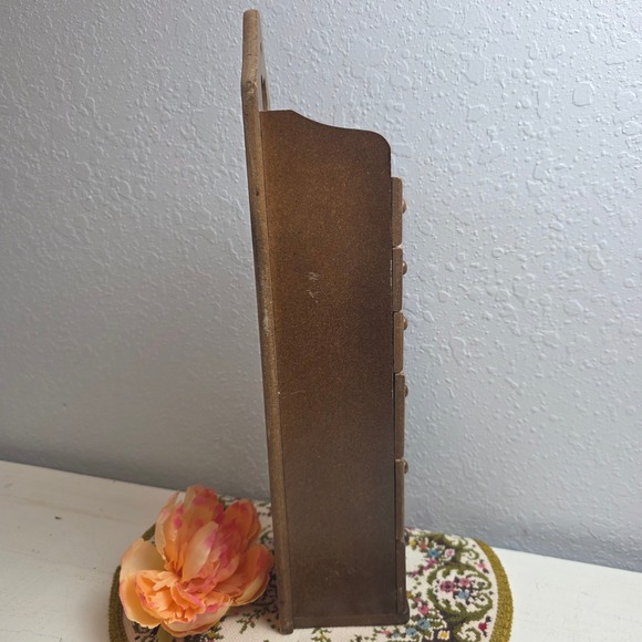 Vintage Wooden Heart Apothecary Organizer 6 Drawer Jewelry Box Cottage Decor - Picture 11 of 14